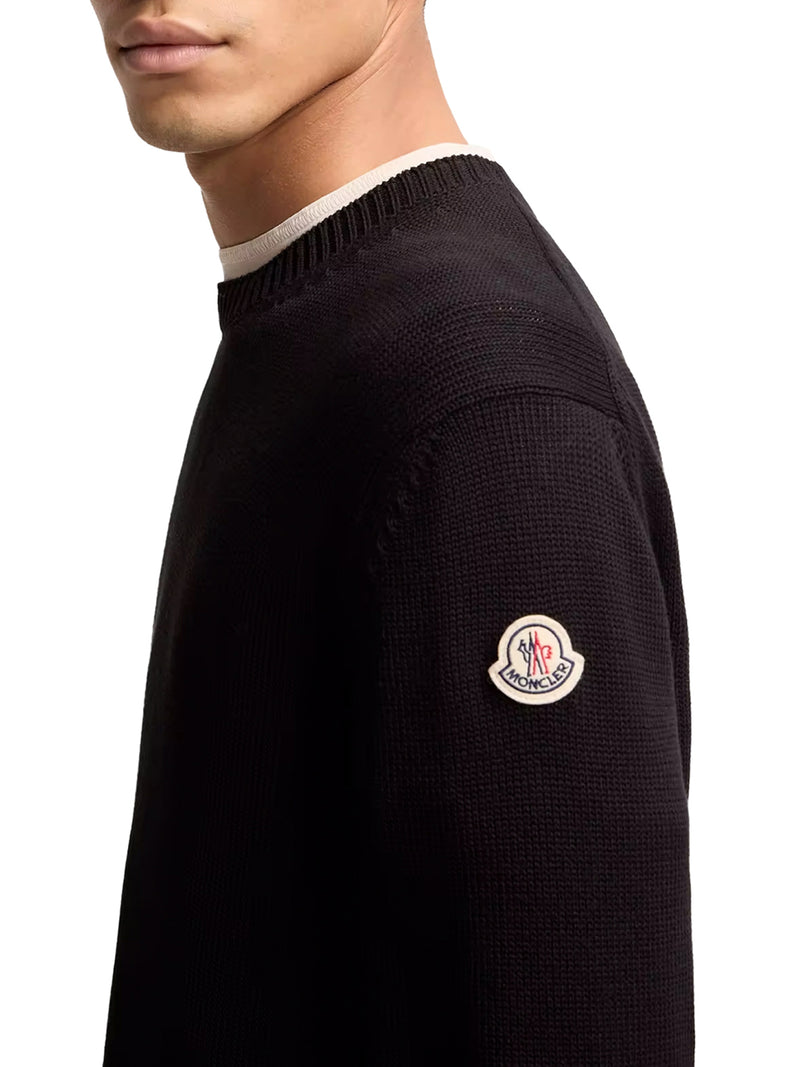 MAGLIONE IN COTONE CON PATCH LOGATO