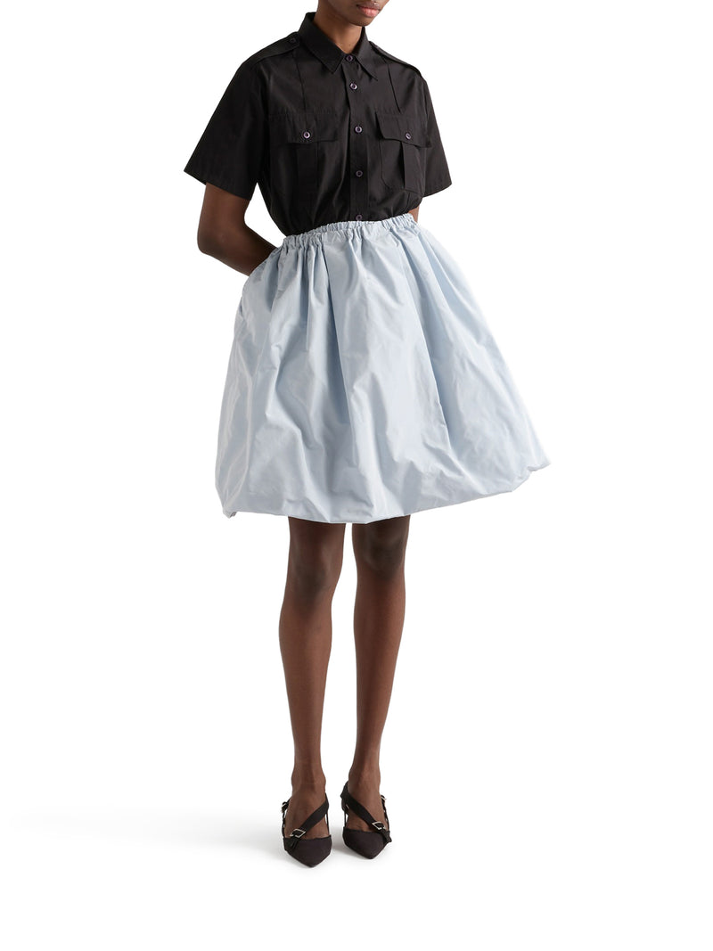 CAMICIA A MANICHE CORTE IN POPELINE