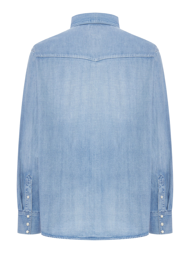 CAMICIA IN DENIM CON BOTTONI A PRESSIONE
