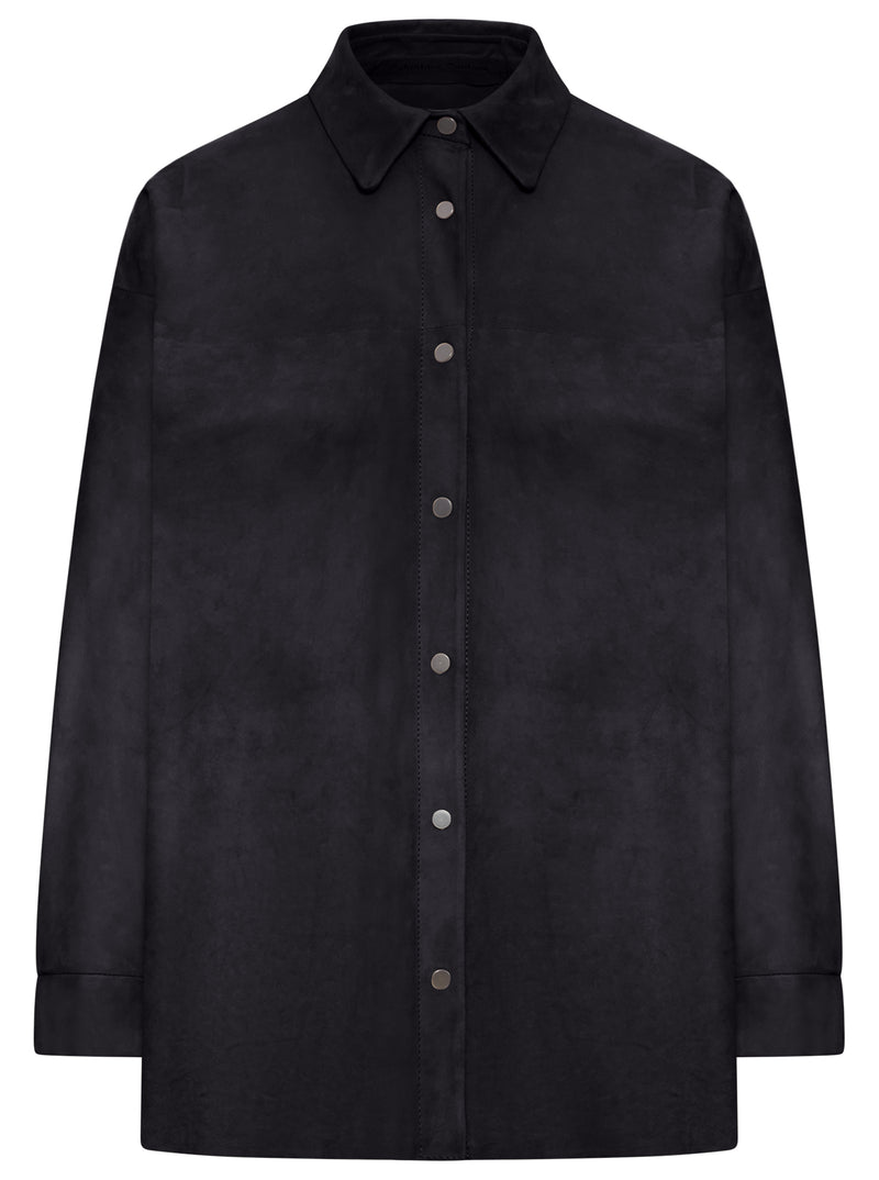 OVERSHIRT IN PELLE SCAMOSCIATA