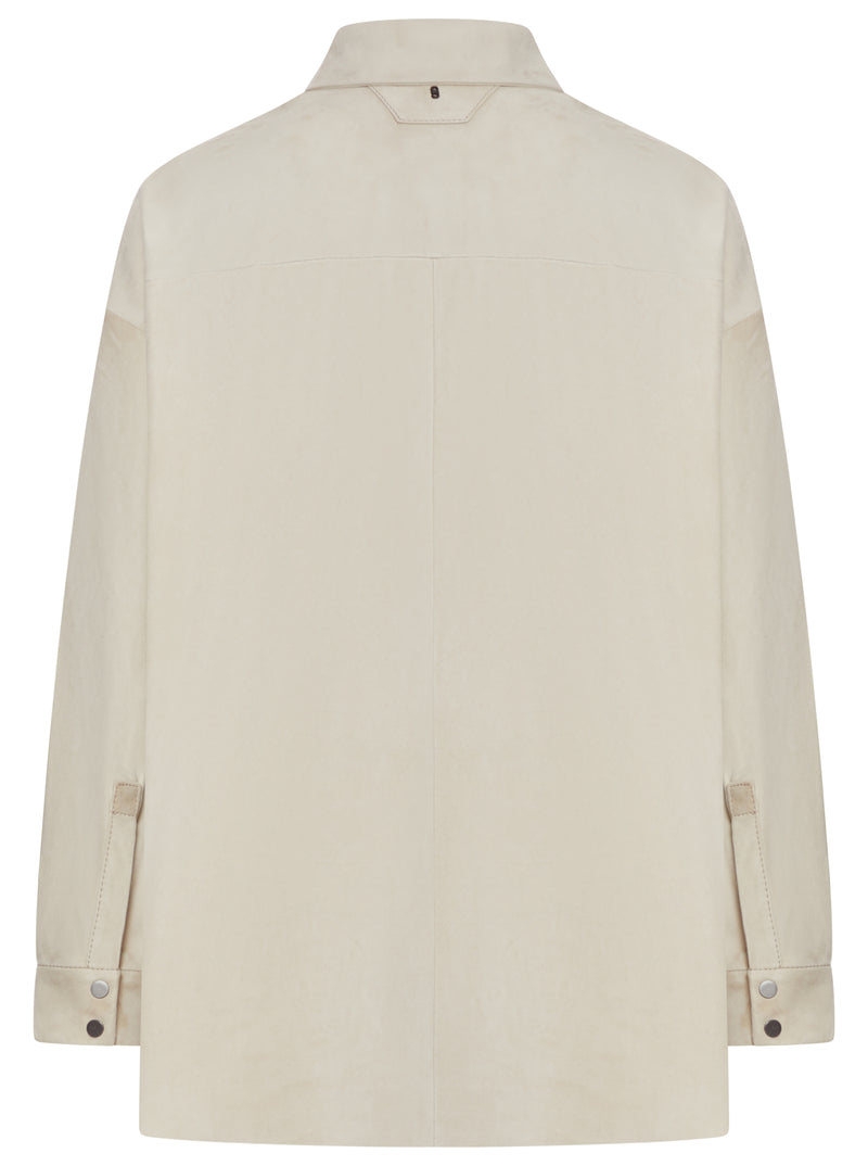 OVERSHIRT IN PELLE SCAMOSCIATA