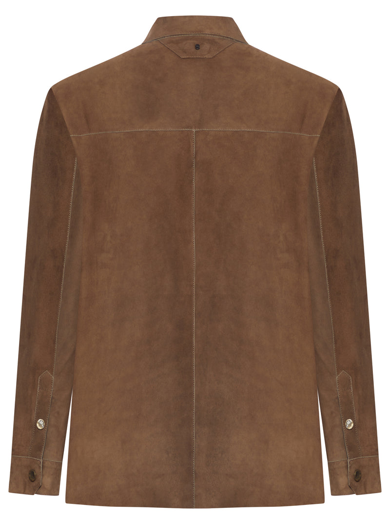OVERSHIRT IN PELLE SCAMOSCIATA