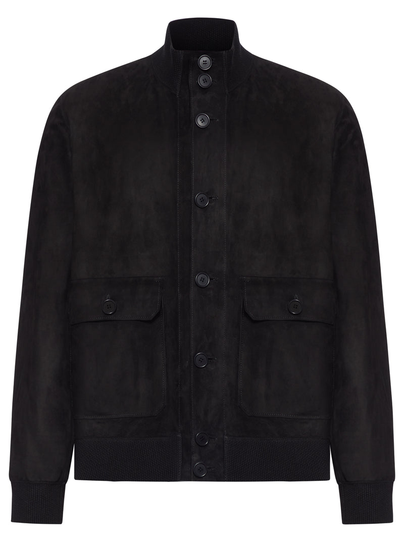 BOMBER A COLLO ALTO IN PELLE