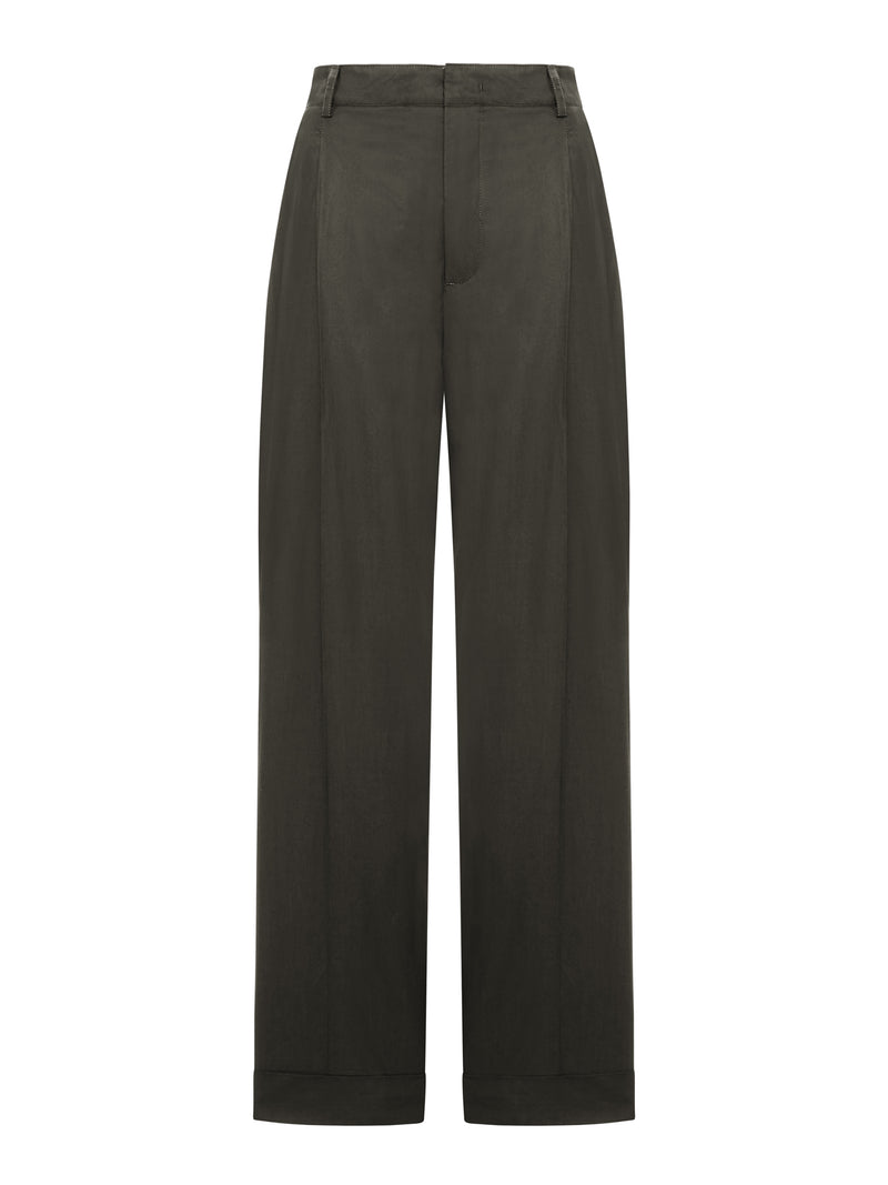 PANTALONI WATSON CON PINCES IN POPELINE