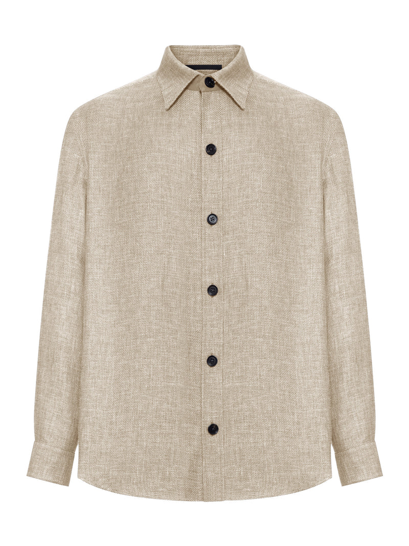 OVERSHIRT IN CASHMERE LINO E SETA