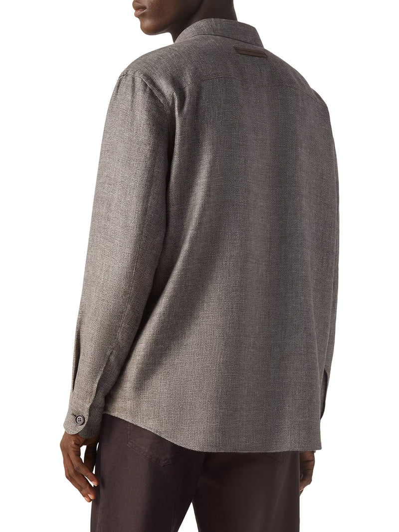 OVERSHIRT IN CASHMERE LINO E SETA