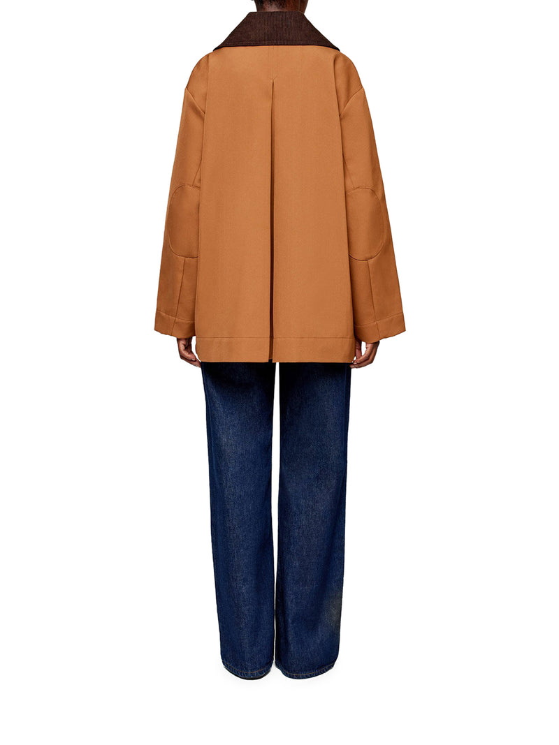 GIACCA IN TWILL MARRONE