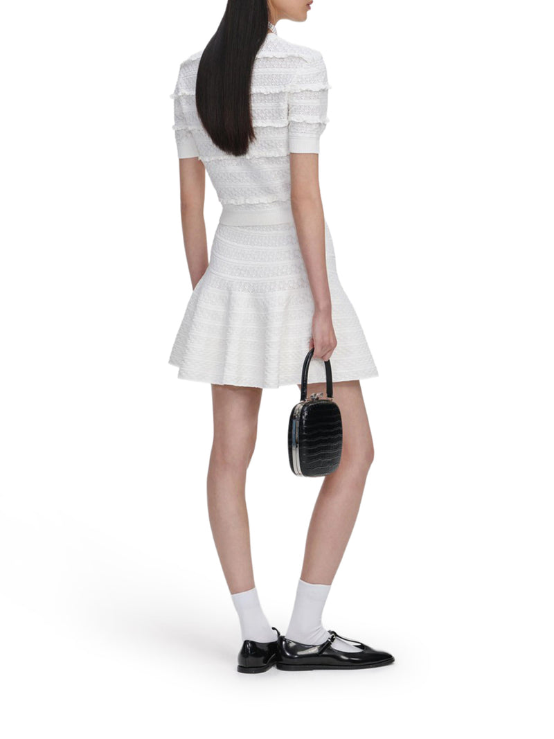 TOP BIANCO IN MAGLIA TRAPUNTATA