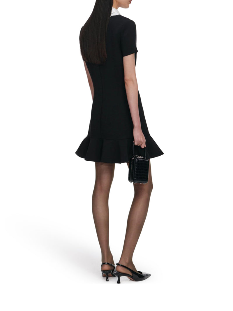 MINIABITO NERO IN CREPE E PIZZO