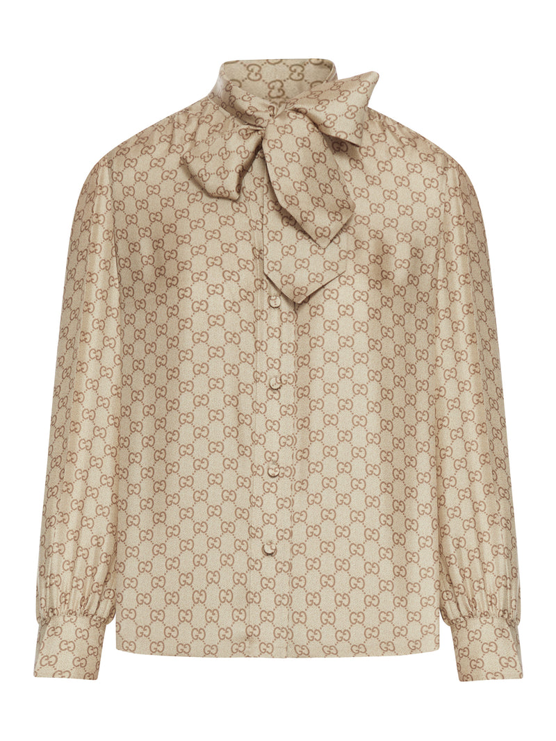 CAMICIA IN TWILL DI SETA STAMPATA