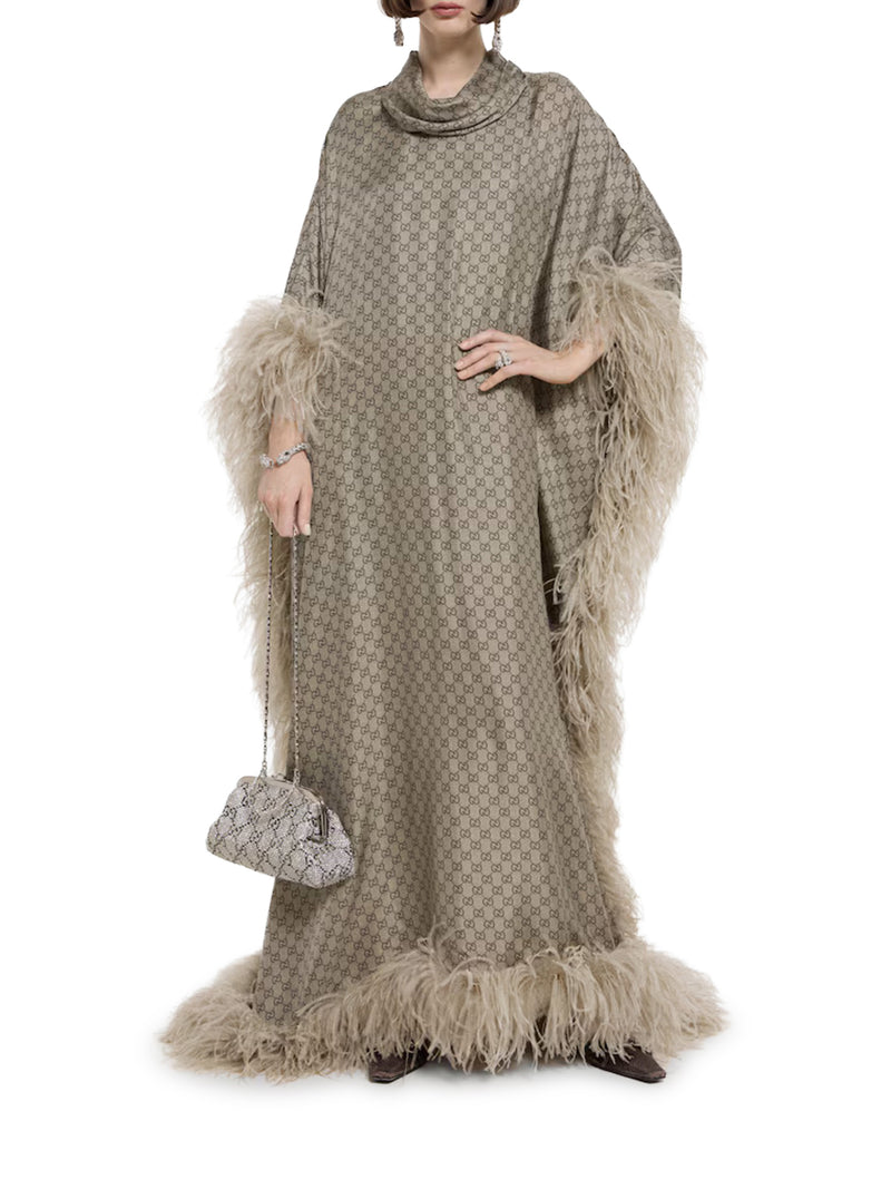 ABITO LUNGO IN TWILL DI SETA STAMPATO