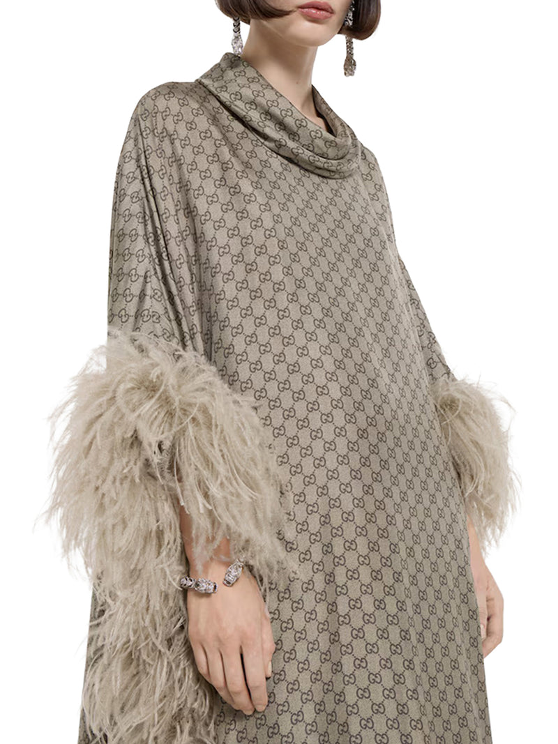 ABITO LUNGO IN TWILL DI SETA STAMPATO