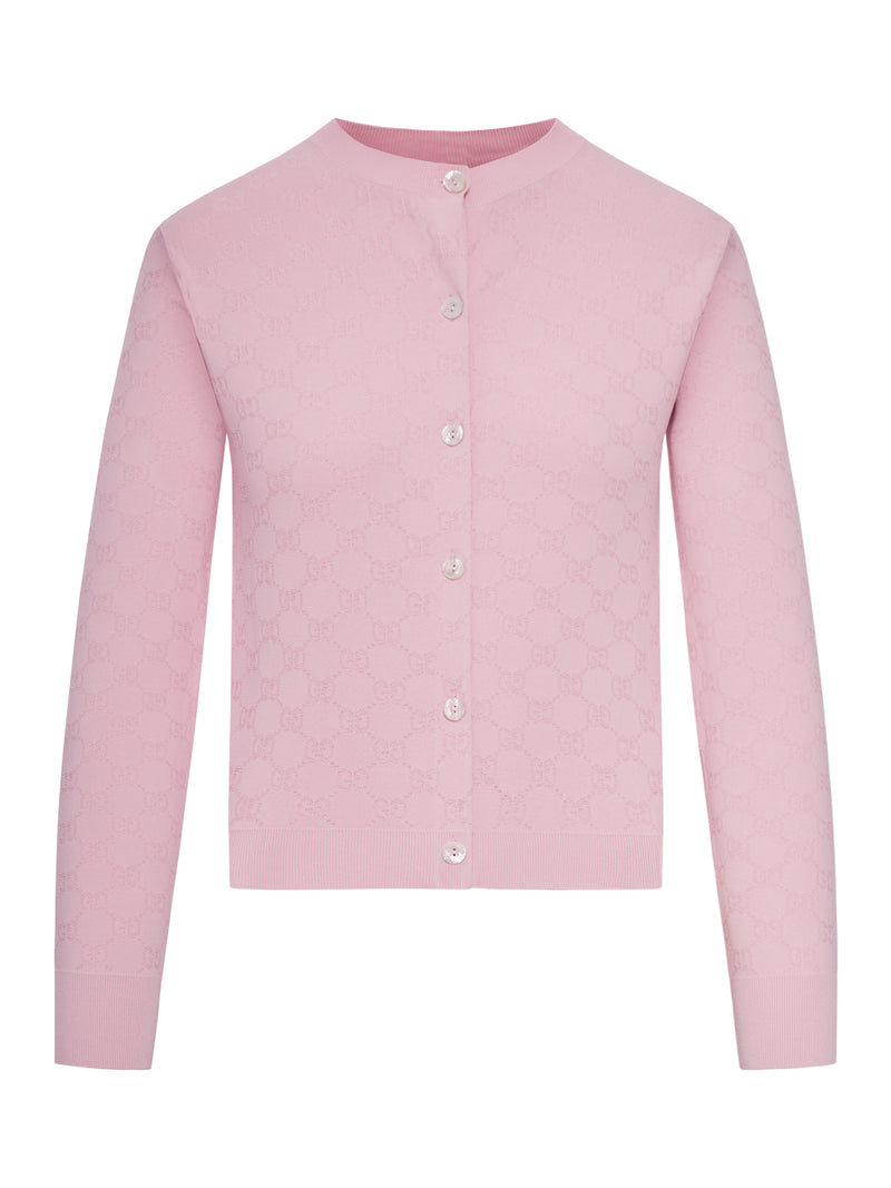 CARDIGAN IN TESSUTO FINE GG JACQUARD