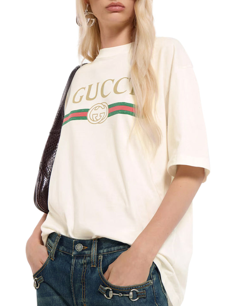 T-SHIRT IN JERSEY DI COTONE E SETA CON STAMPA