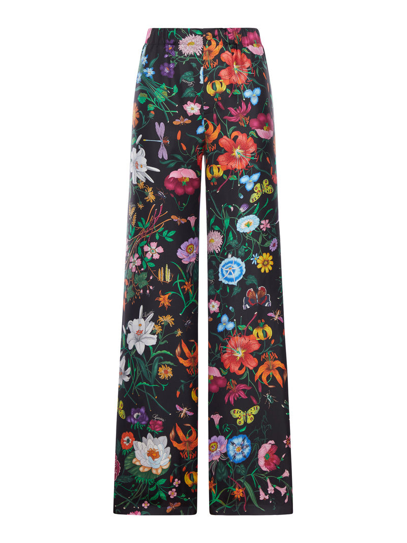 PANTALONE IN TWILL DI SETA STAMPATO