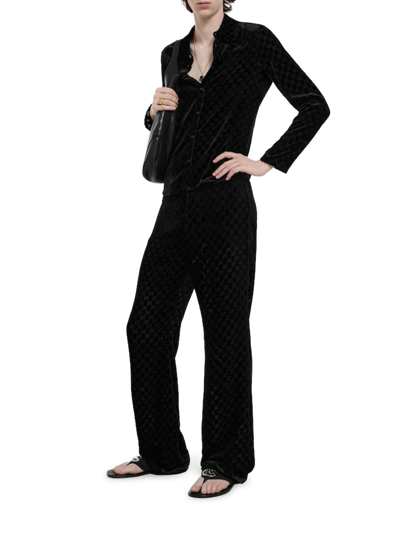 CAMICIA IN VELLUTO DÉVORÉ GG STRETCH