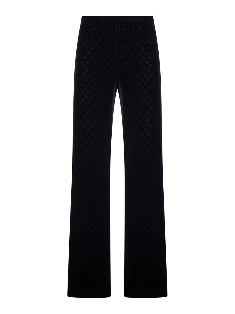 PANTALONI IN VELLUTO DÉVORÉ GG STRETCH