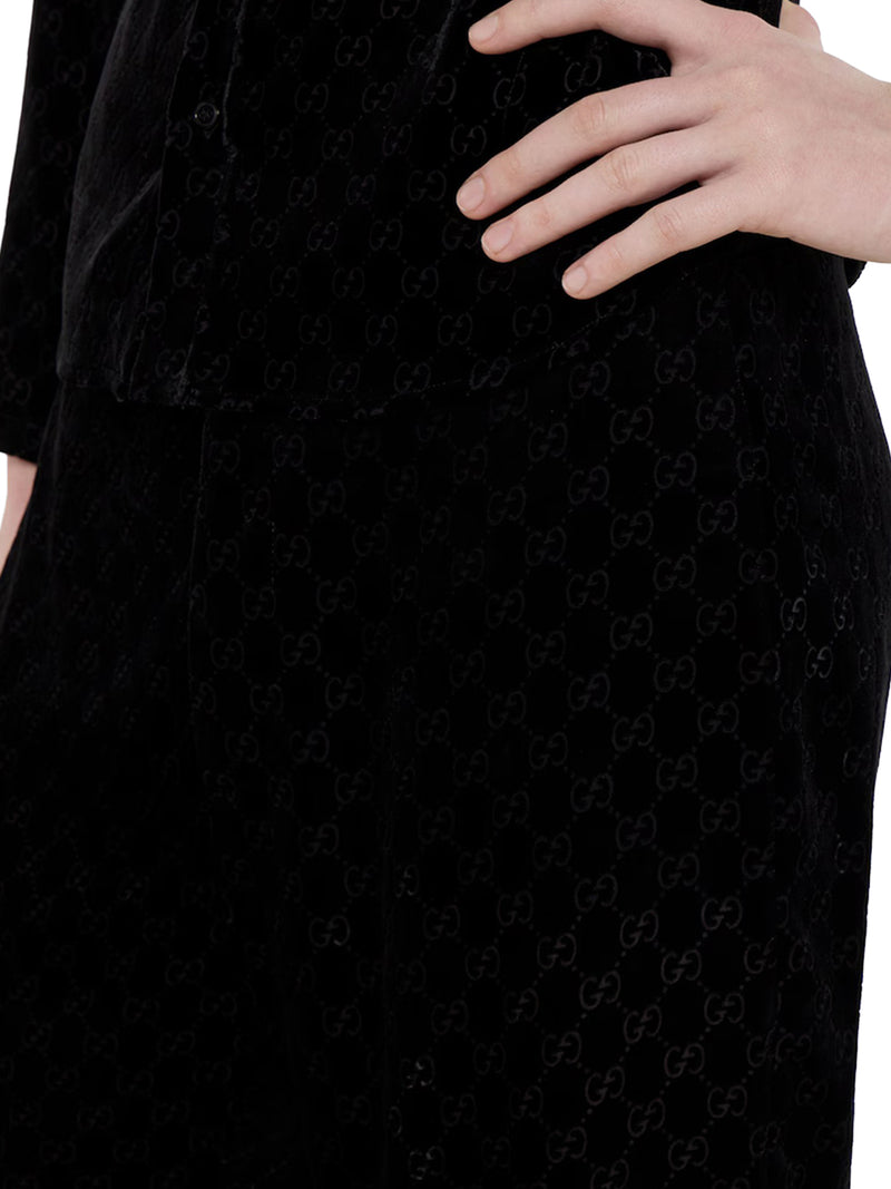 PANTALONI IN VELLUTO DÉVORÉ GG STRETCH