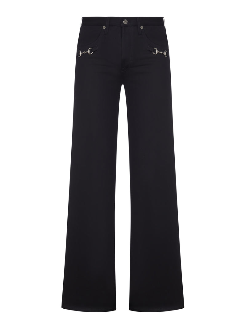 PANTALONI IN DENIM DI COTONE CON DETTAGLIO MORSETTO