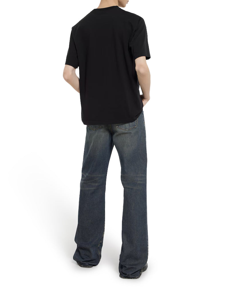 T-SHIRT IN JERSEY DI MISTO SETA STAMPATO