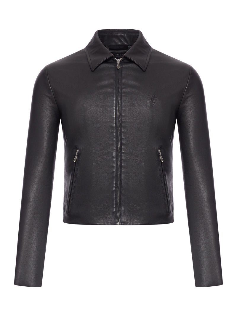 GIACCA IN NAPPA DI PELLE STRETCH LAVATA