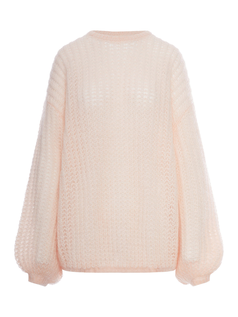 MAGLIONE IN VIRGIN WOOL E MOHAIR  CON MANICHE AMPIE