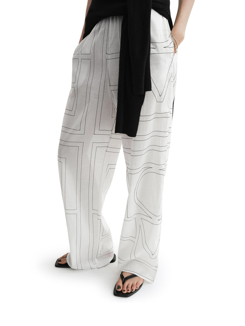 PANTALONI IN MISTO COTONE CON MONOGRAMMA