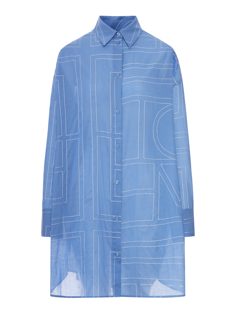 CAMICIA LUNGA MONOGRAM IN MISTO COTONE