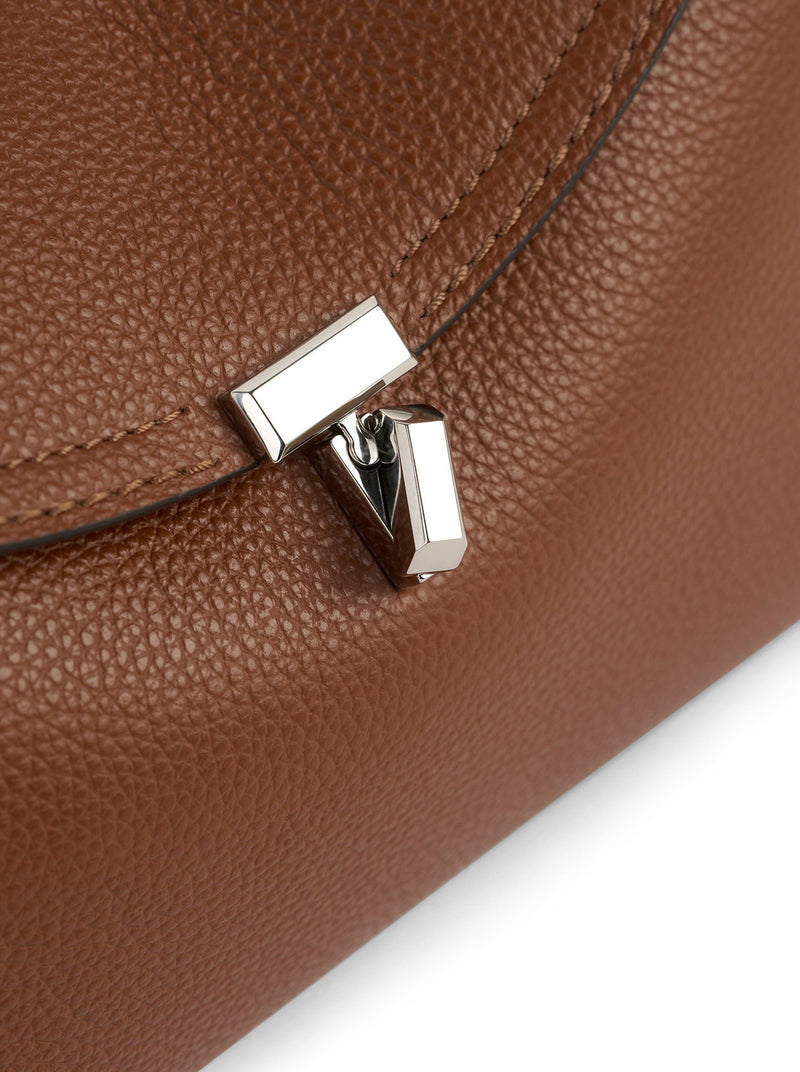 POCHETTE IN PELLE MARTELLATA T-LOCK