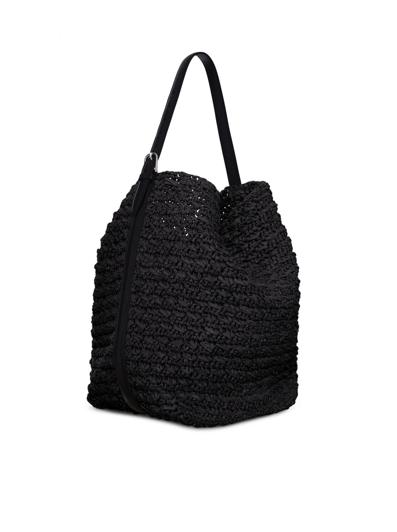 BORSA TOTE IN RAFIA CON CINTURA