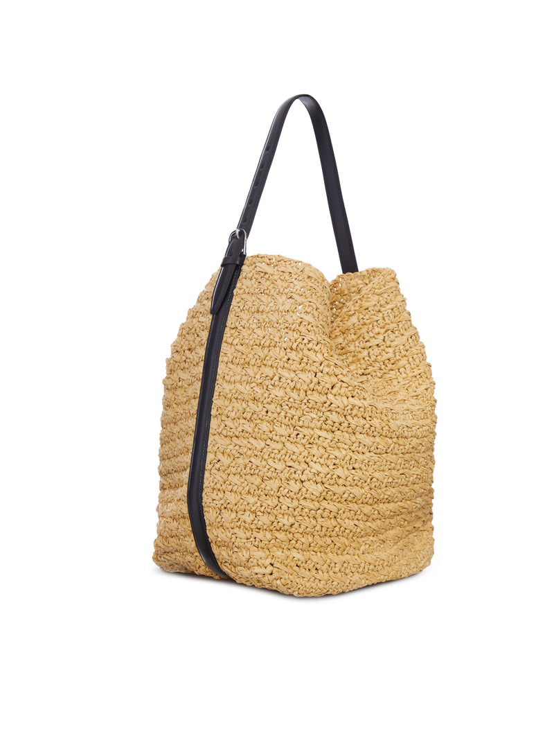 BORSA TOTE IN RAFIA CON CINTURA