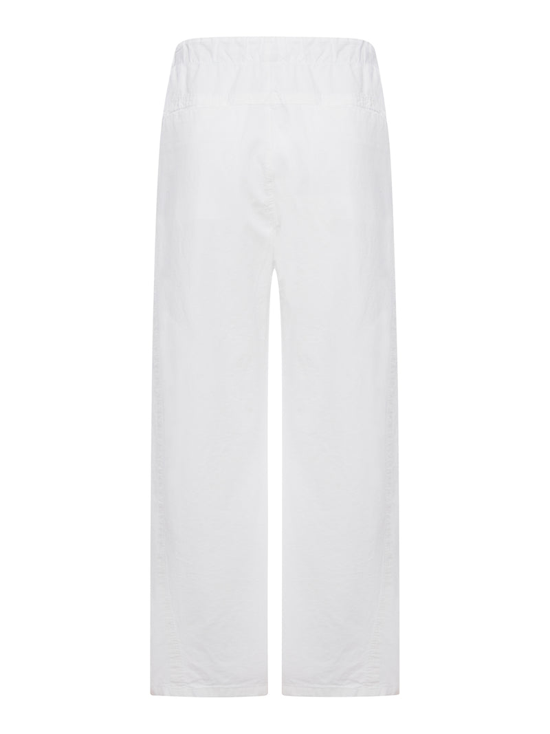 PANTALONI WIDE LEG IN MISTO LINO