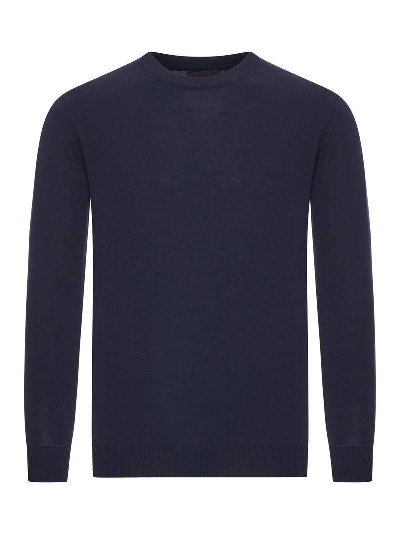 MAGLIA GIROCOLLO SLIM FIT IN COTONE CRÊPE