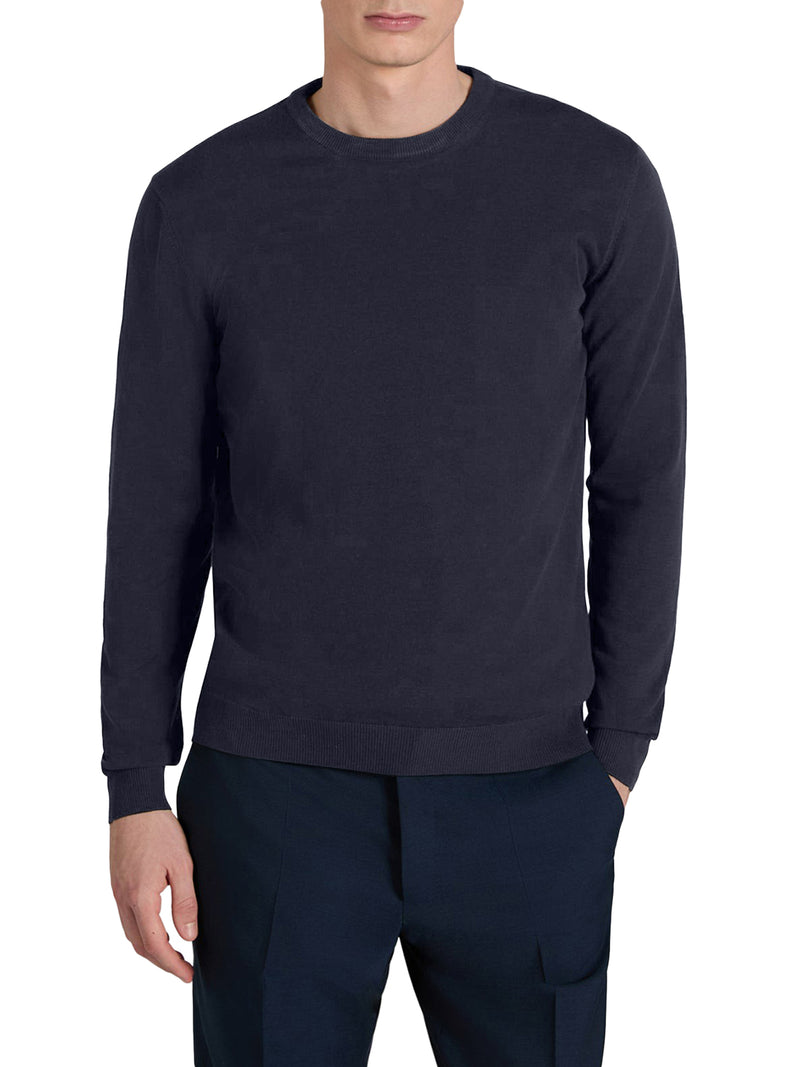 MAGLIA GIROCOLLO SLIM FIT IN COTONE CRÊPE