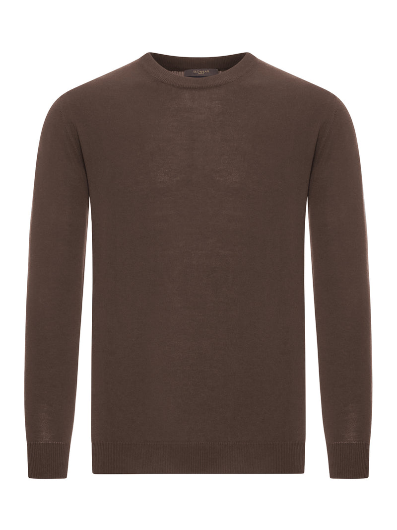 MAGLIA GIROCOLLO SLIM FIT IN COTONE CRÊPE