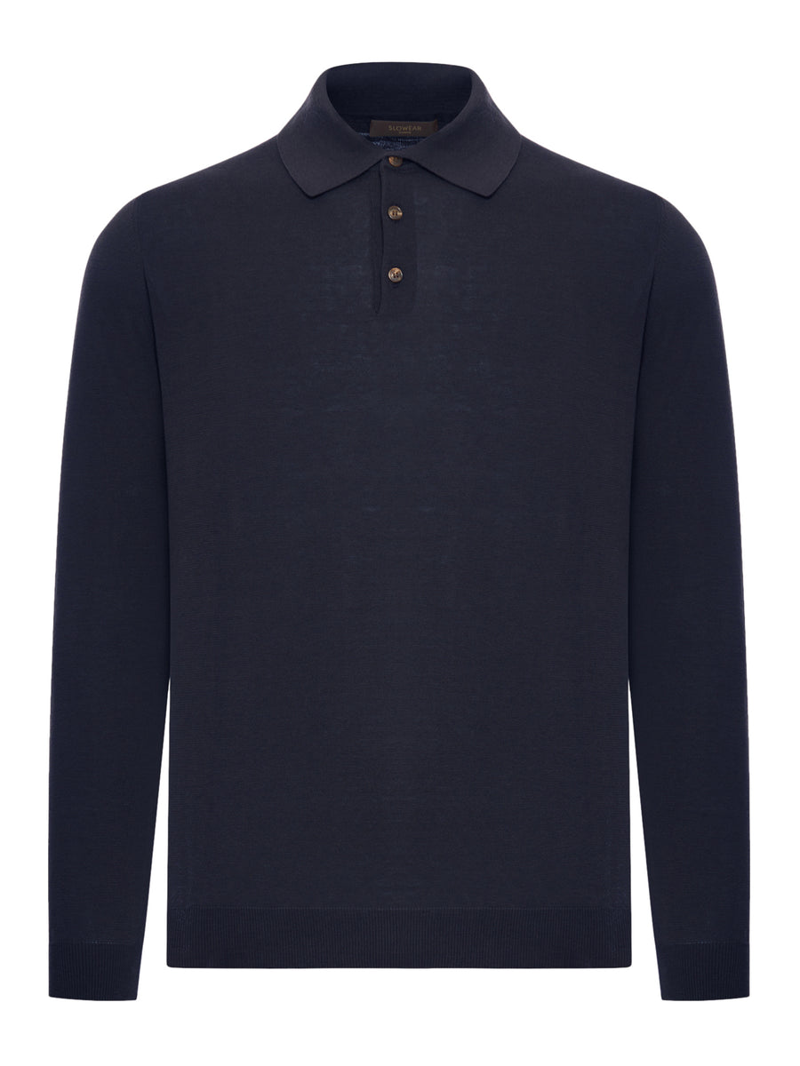 POLO SLIM FIT IN COTONE E SETA