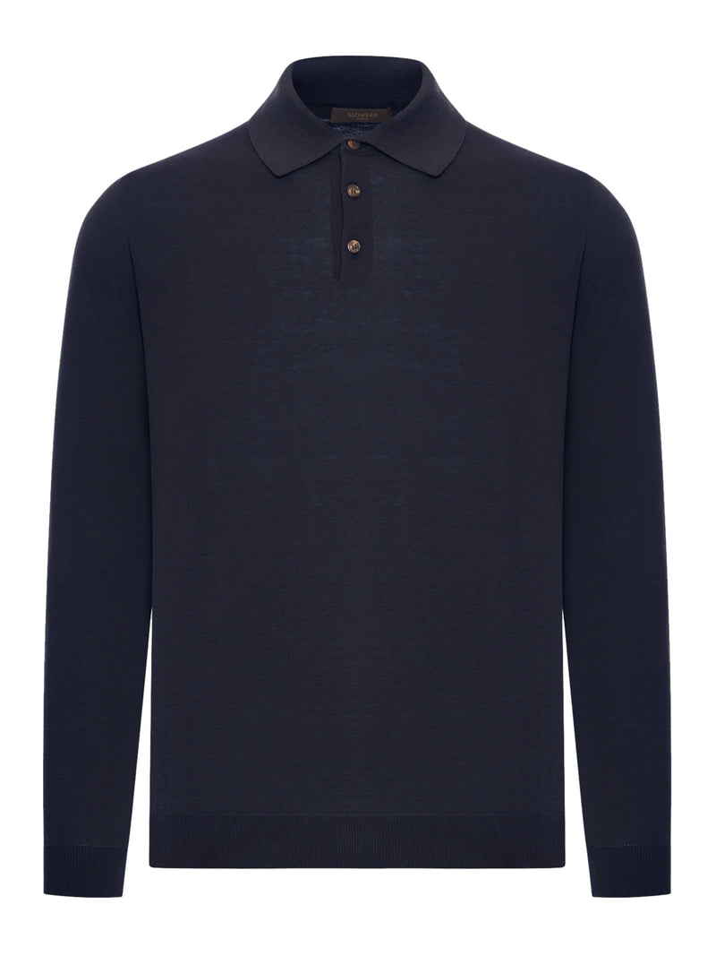 POLO SLIM FIT IN COTONE E SETA