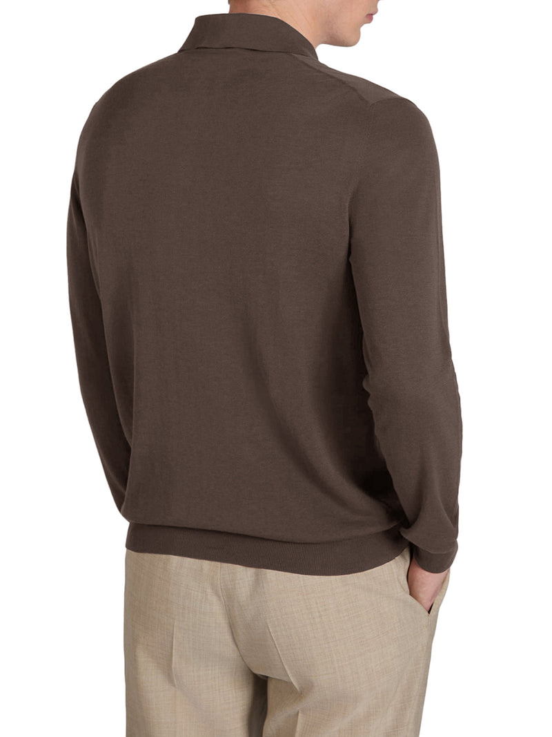 POLO SLIM FIT IN COTONE E SETA