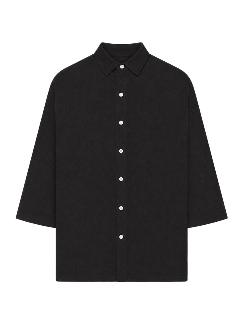 CAMICIA OVERSIZE IN LINO CON MANICA TRE QUARTI