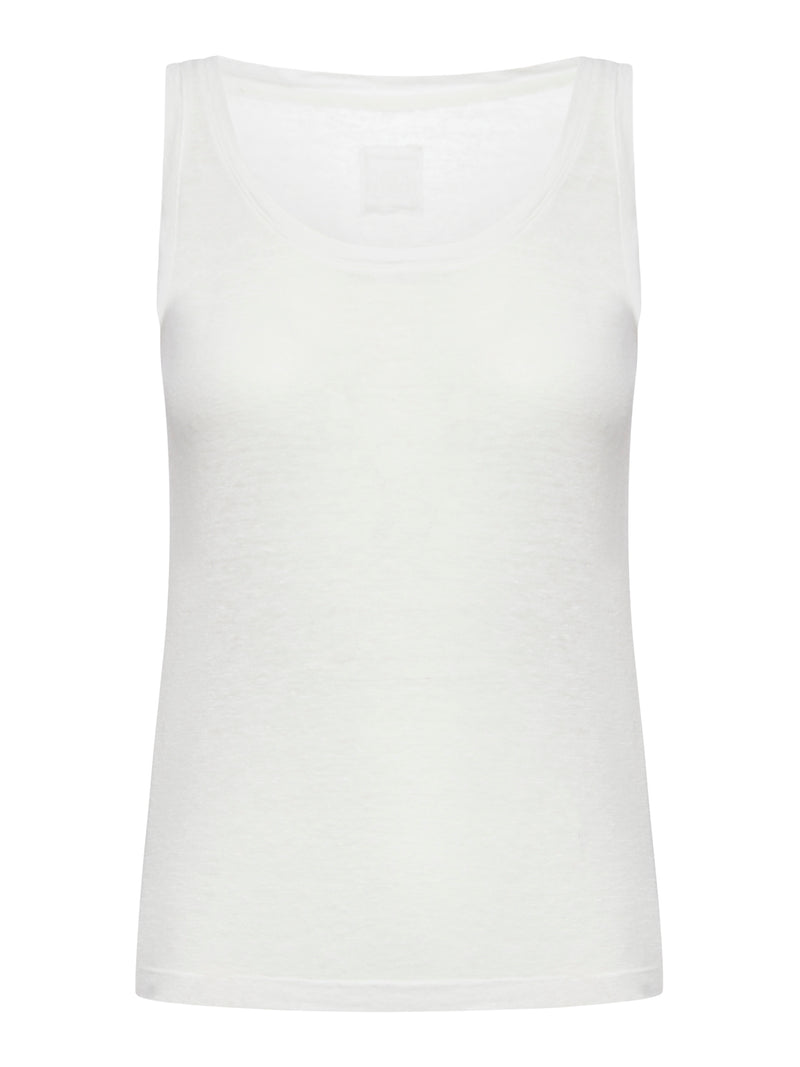 TOP IN LINO CON SCOLLO PROFONDO