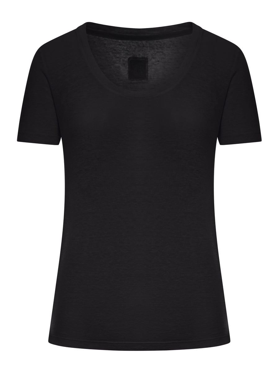 T-SHIRT A MANICHE CORTE CON SCOLLO AMPIO