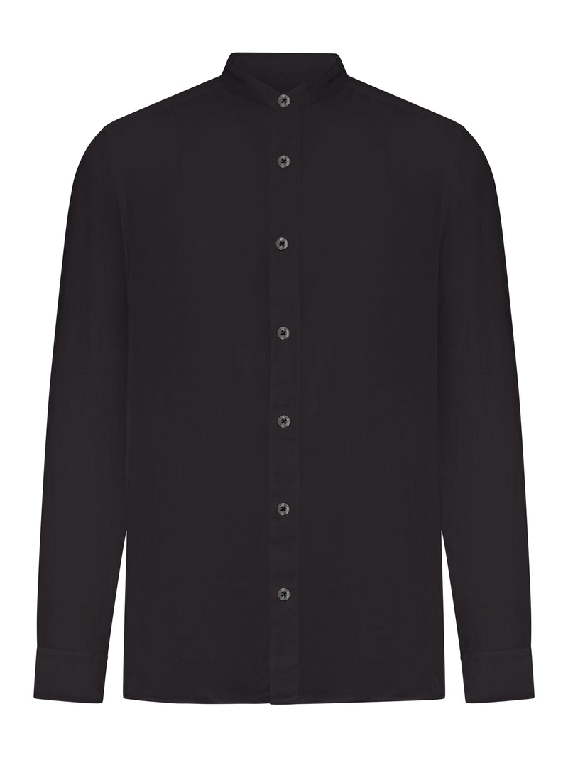 CAMICIA CON COLLETTO ALLA COREANA IN LINO