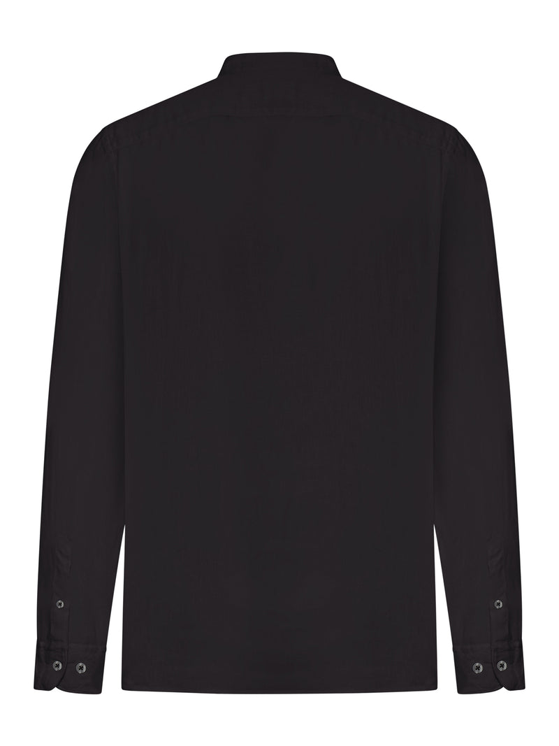 CAMICIA CON COLLETTO ALLA COREANA IN LINO
