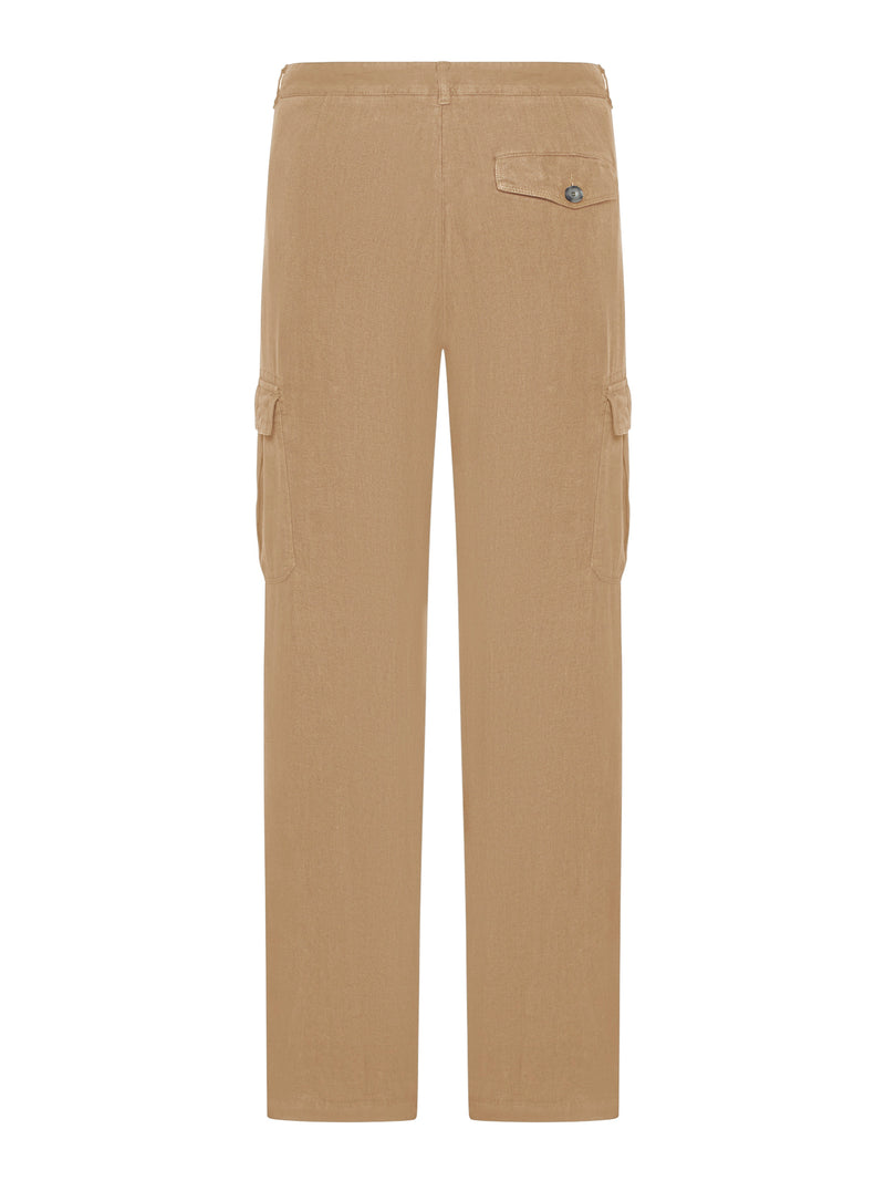 PANTALONE CARGO IN LINO