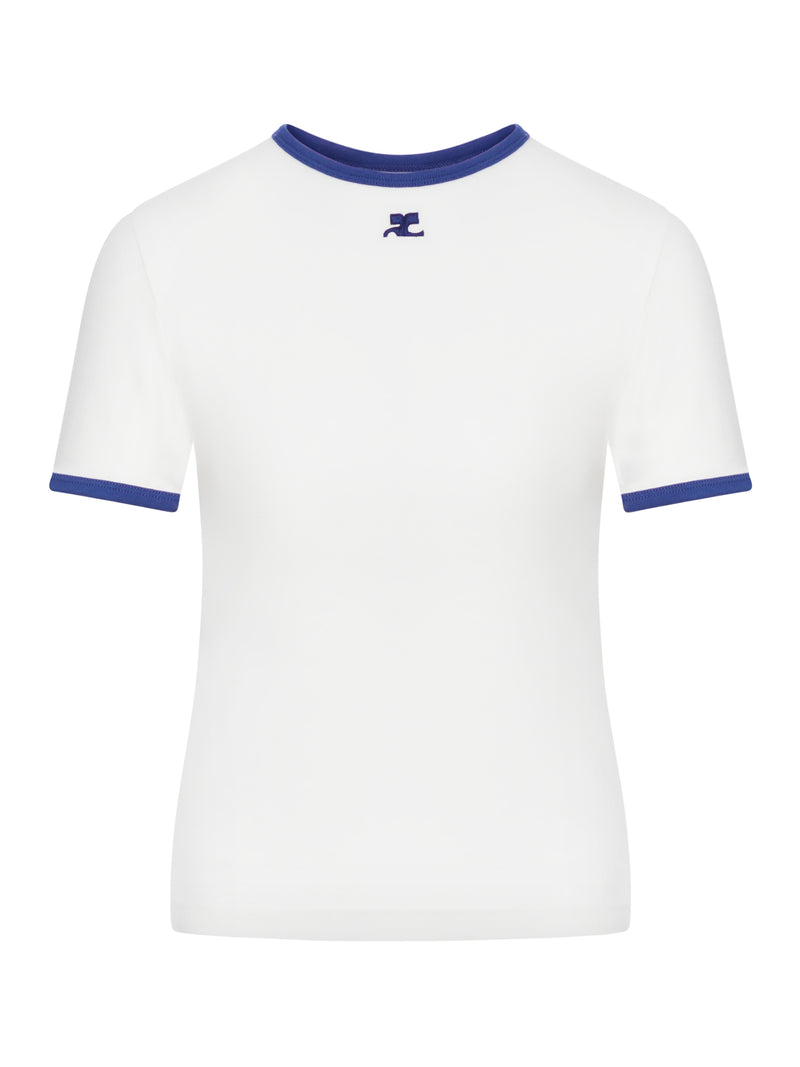 T-SHIRT IN COTONE CON LOGO E PROFILI A CONTRASTO