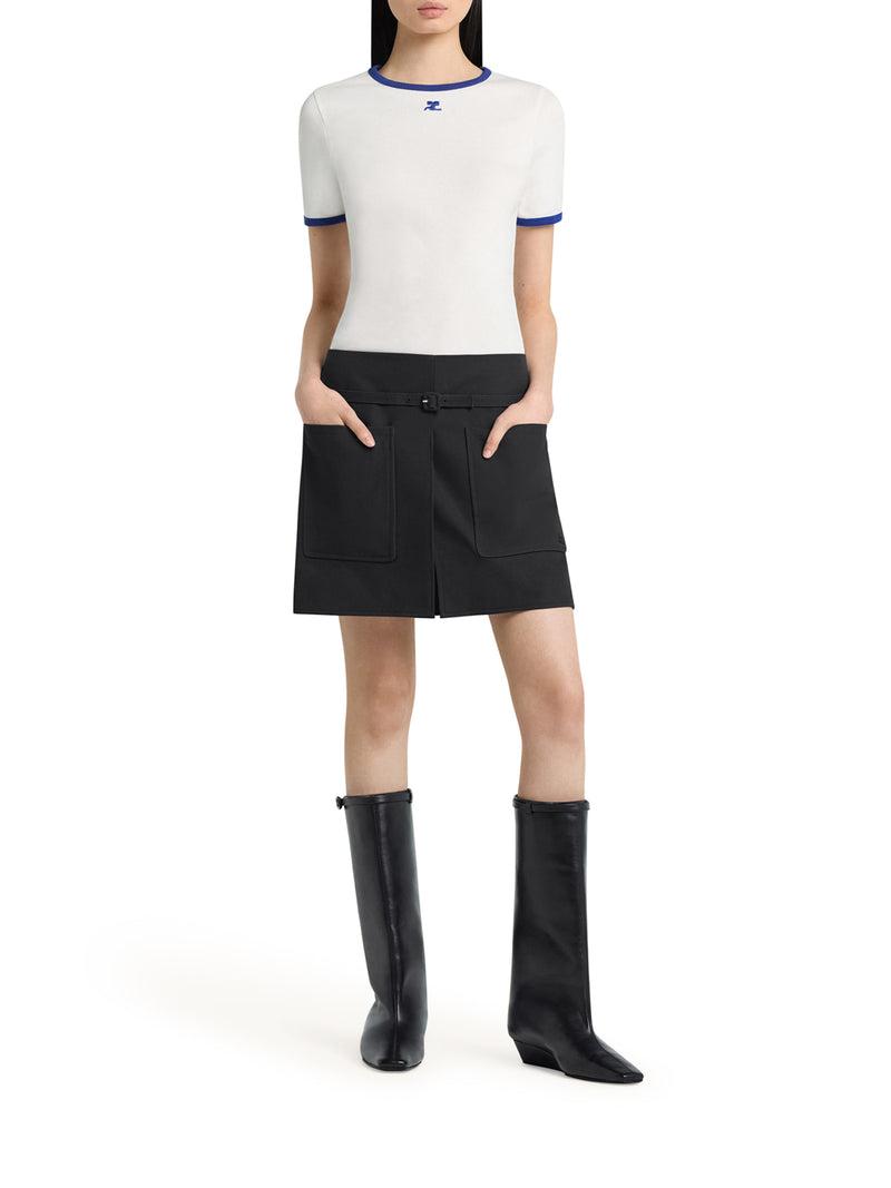 T-SHIRT IN COTONE CON LOGO E PROFILI A CONTRASTO