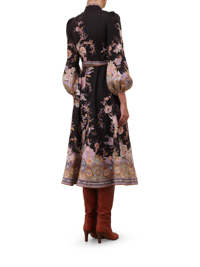 ABITO MIDI IN LINO CON BOTTONI