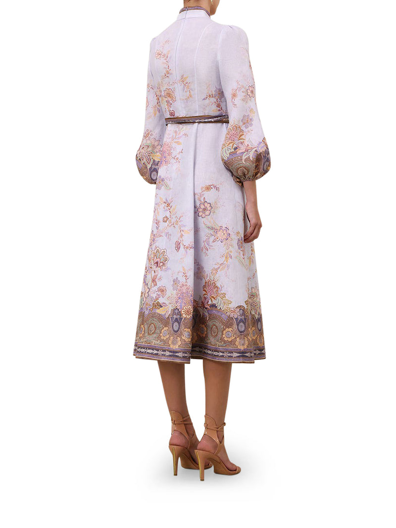 ABITO MIDI IN LINO CON BOTTONI