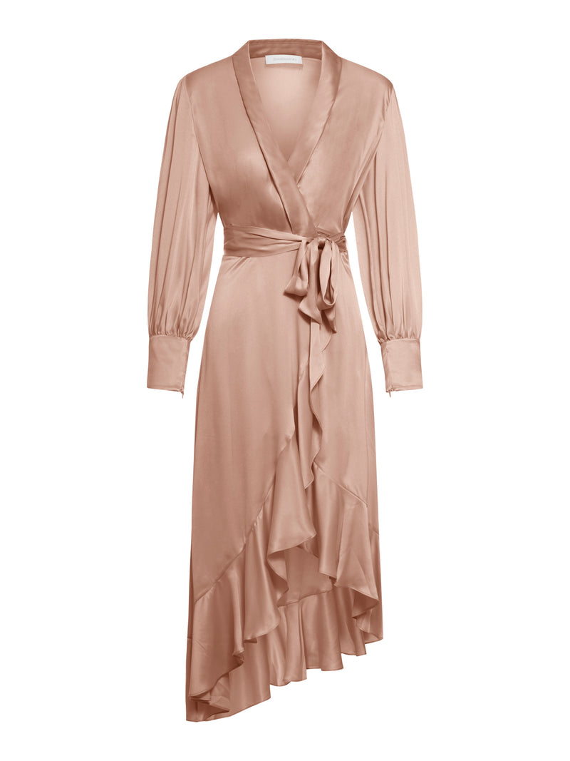 ABITO MIDI A PORTAFOGLIO IN SETA