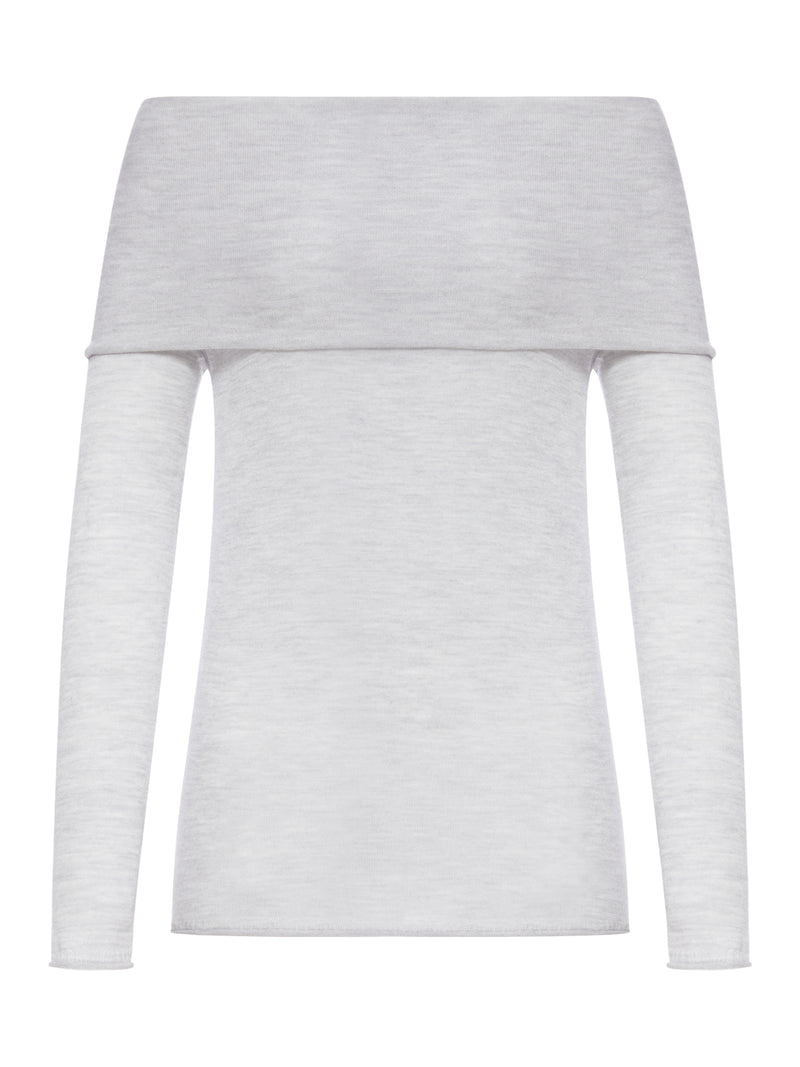 MAGLIA IN SETA E CASHMERE CON SCOLLO A BARCA